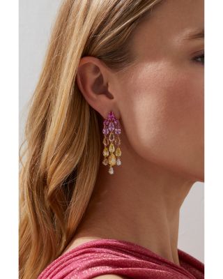 Palm Springs Multicolor Pear Stone Chandelier Drop Earrings