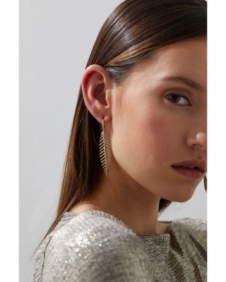 Palm Springs Pav&eacute; Leaf Drop Earrings