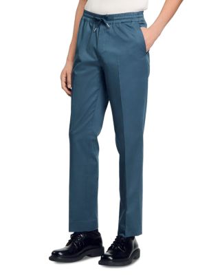 Sandro - Alpha Cotton Blend Straight Leg Drawstring Pants