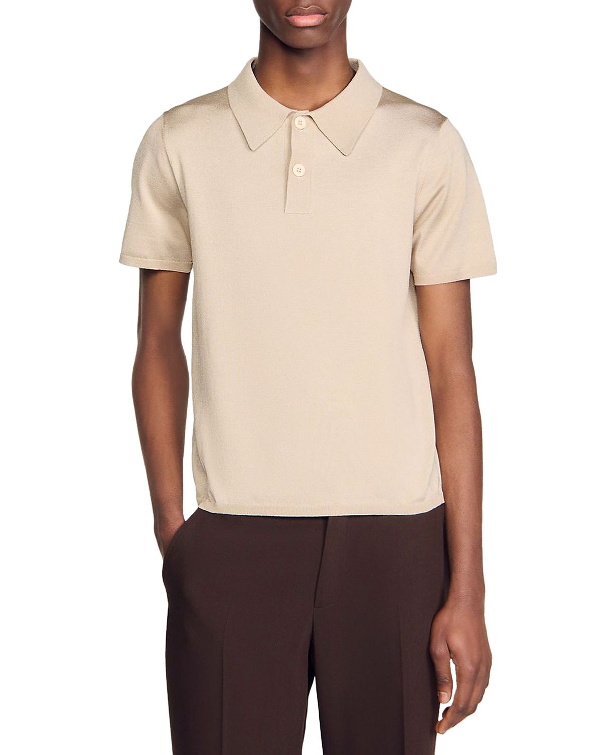 Sandro Pablo Slim Fit Knit Polo Shirt