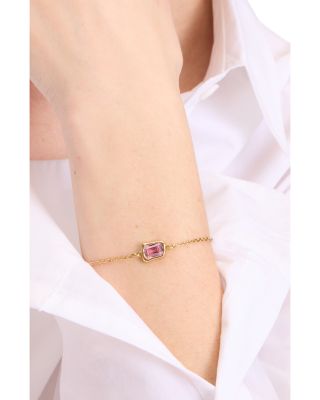 Molten Clear Glass Solitaire Chain Link Bracelet