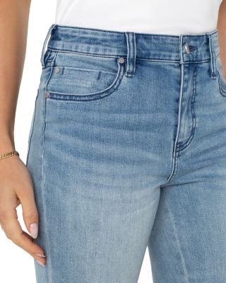 Hannah Mid Rise Crop Flare Jeans in Indigo Crochet