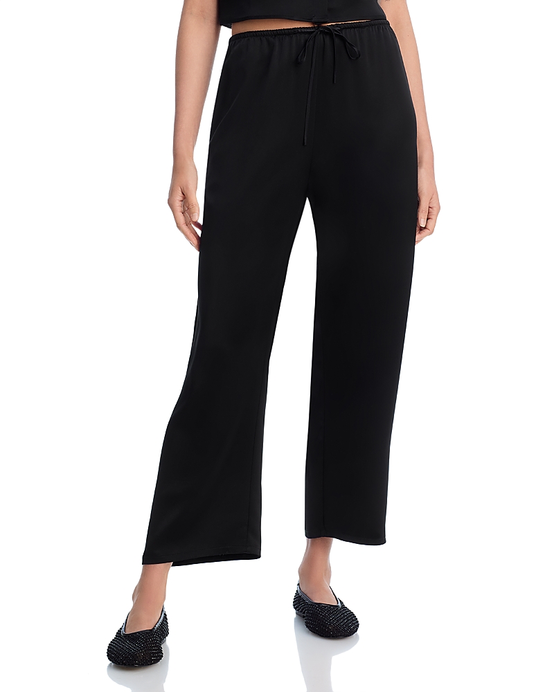 Shop Leset Barb Crop Drawstring Pants In Black