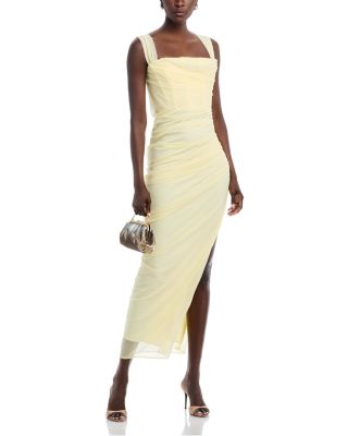 AQUA - Ruched Mesh Dress - Exclusive