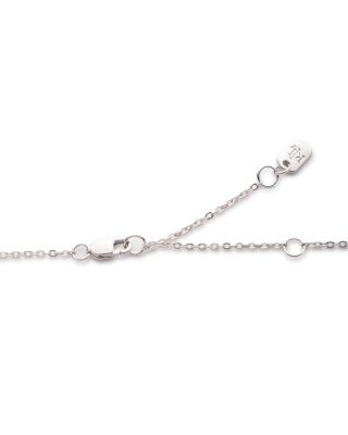 Pav&eacute; Ring Pendant Necklace in Sterling Silver, 16"-19" 