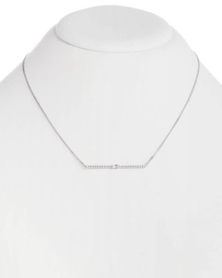 Cubic Zirconia Bar Statement Necklace in Sterling Silver, 18"-21"