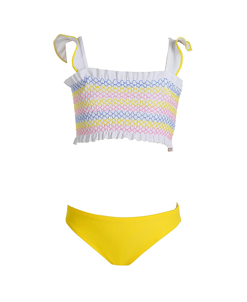 Nessi Byrd Girls' Sunshine Two-piece Bikini Top And Bottom Swimsuit - Little Kid, Big Kid In Yellow Multicolor