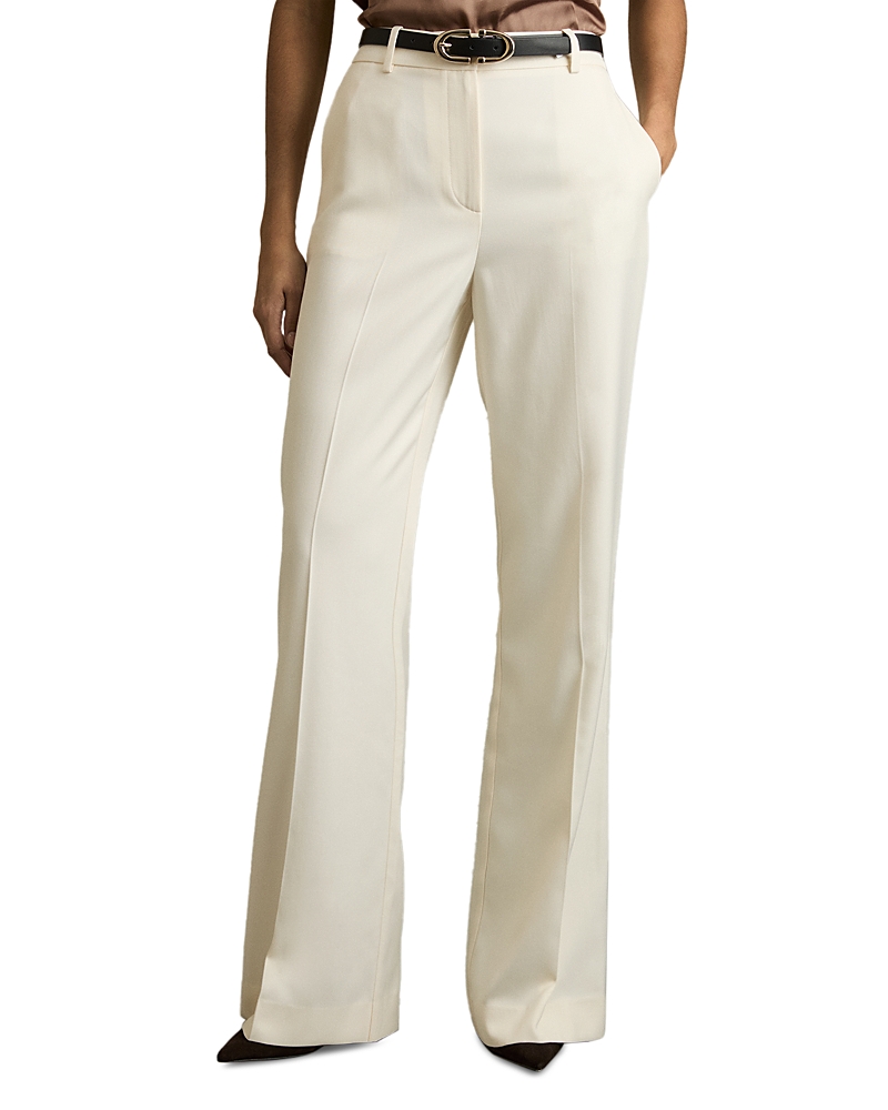 Reiss Cream Millie Wide-leg Tailored Trousers In Cream