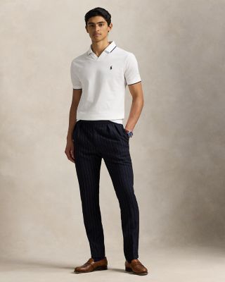 Short Sleeve Tonal Jacquard Mesh Polo Shirt