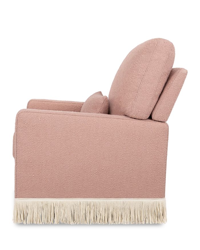 Crawford Pillowback Comfort Swivel Glider - Bouclé with Tassel Fringe