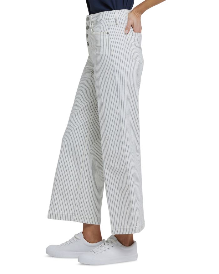 Teresa High Rise Wide Leg Ankle Jeans Palencia Stripe