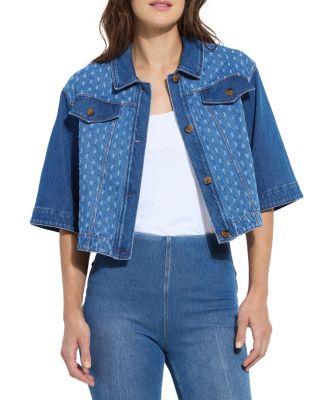 Lyssé - Thea Cropped Crochet Denim Jacket