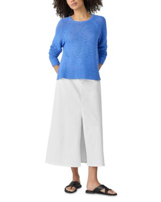 Linen Cotton Slub Raglan Sleeve Sweater