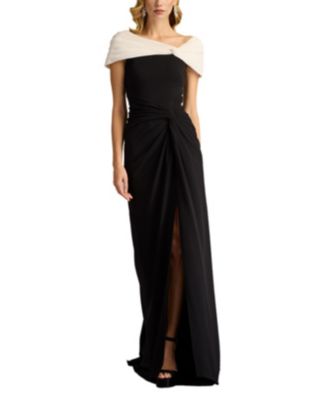 Perkins Asymmetric Draped Gown