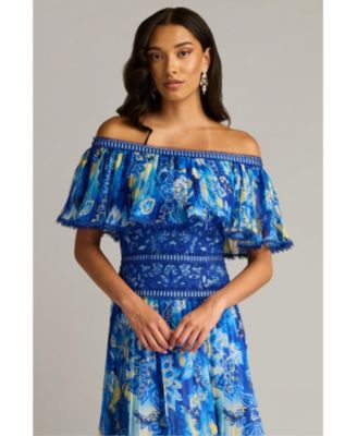 Amary Floral Pleated Chiffon Midi Dress