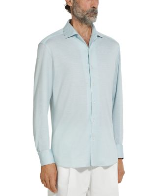 ZEGNA - Silk & Linen Blend Long Sleeve Shirt