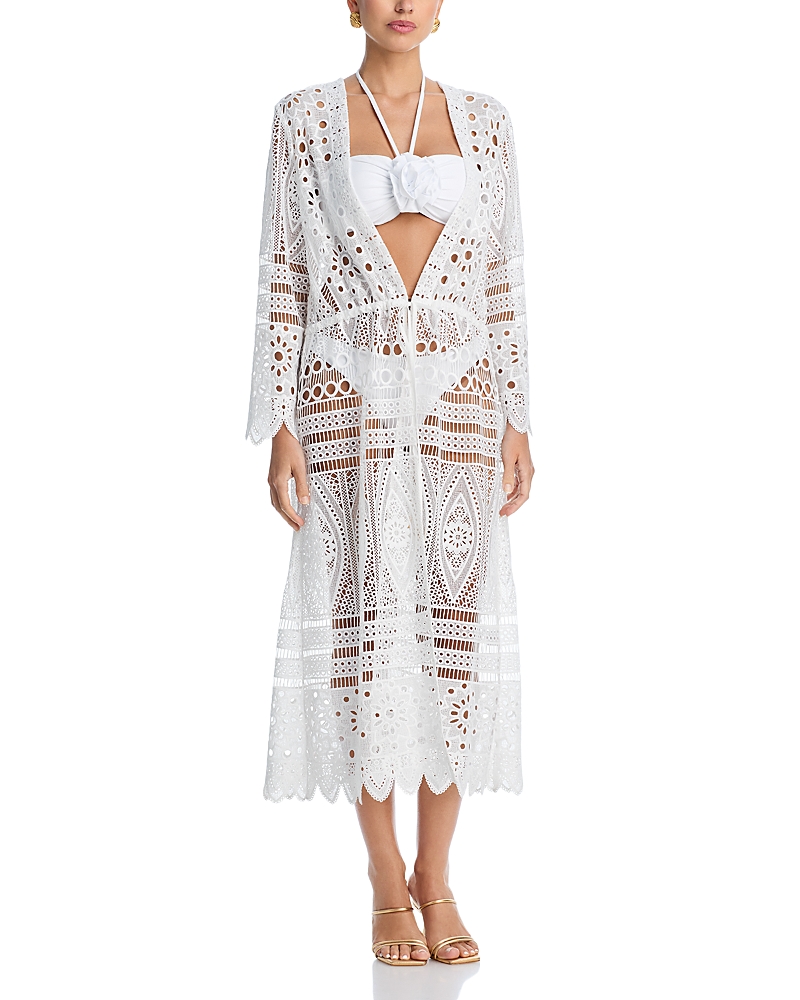 Milly Tiered Lace Cover-up In White