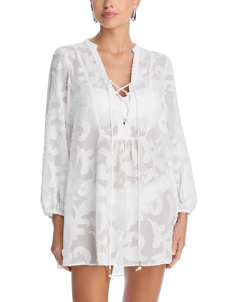 Shop Milly Scroll Burnout Mini Dress