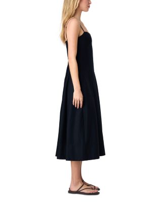 Sateen Pleated Midi Dress