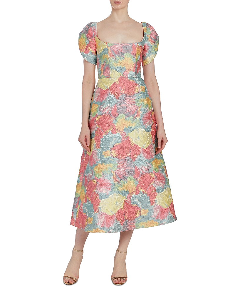Markarian Astrid Floral Midi Dress In Multicolor