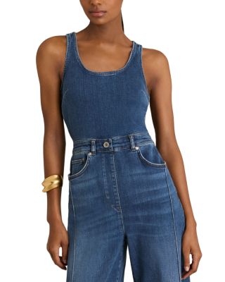 Racer Detailed Denim Jumpsuit