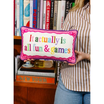 Fun And Games Needlepoint Decorative Pillow