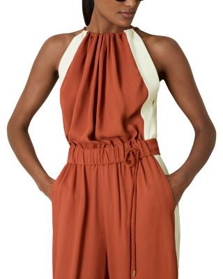【海外限定】REISSジャンプスーツ☆Inez Side Stripe Wide Leg J Reiss Inez Side Stripe Wide Leg Jumpsuit, Orange