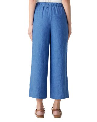 Washed Linen D&amp;eacute;lav&amp;eacute; Wide Leg Pants