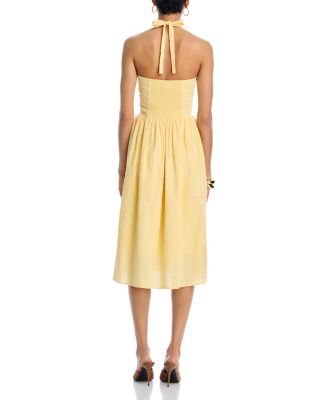Ressi Eyelet Halter Midi Dress
