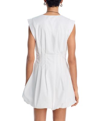 Gale Bubble Hem Poplin Mini Dress