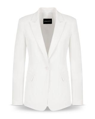 Stretch Cotton Single Breasted Blazer