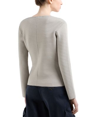 Ottoman Striped Wrap Jacket