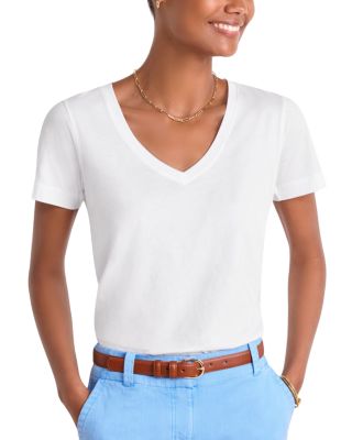 Striped V Neck Cotton Tee