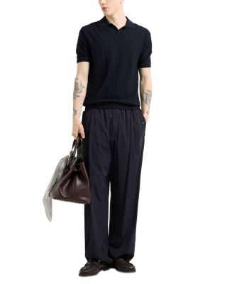 Virgin Wool Short Sleeve Polo Sweater