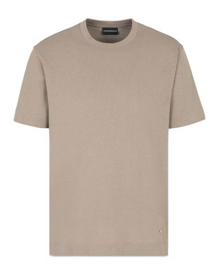 Textured Cotton Allover Jacquard Chevron Motif Tee