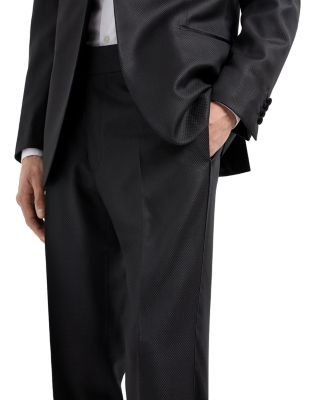 G Line Regular Fit Single Breasted Peak Lapel Tuxedo in Wool Silk Blend