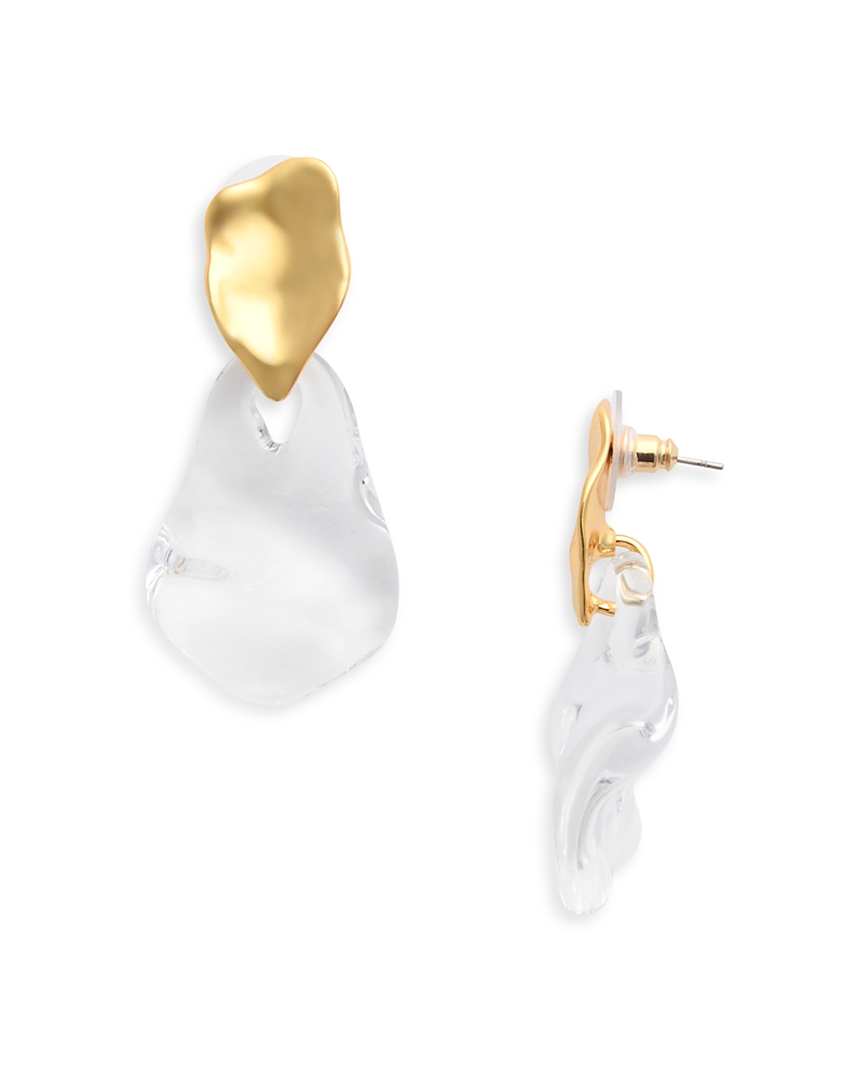 Alexis Bittar Liquid Lucite Wafer Earrings In Gold