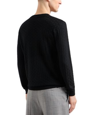 Virgin Wool Basketweave Motif Sweater