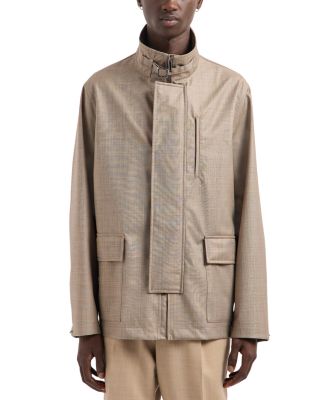 Silky Finish Buckle Closure Wool Coat