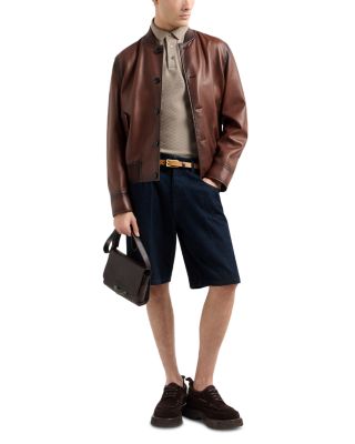 Textured Cotton Allover Jacquard Chevron Motif Polo