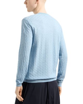 Virgin Wool Basketweave Motif Sweater