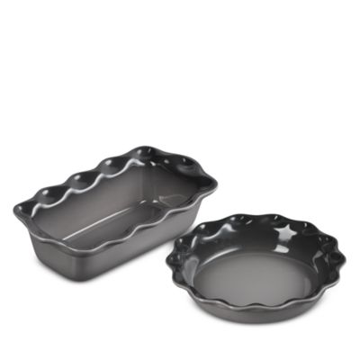 Heritage Stoneware Fluted Pie Dish and Loaf Pan Set