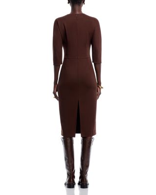 Three Quarter Sleeve Midi Dress