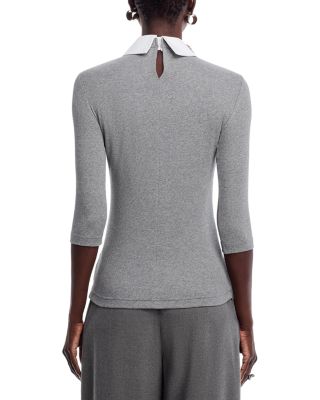 Embellished Collar Top