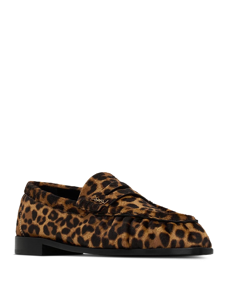 Saint Laurent Women's Le Loafer Penny Slippers in Pony Hair Leather