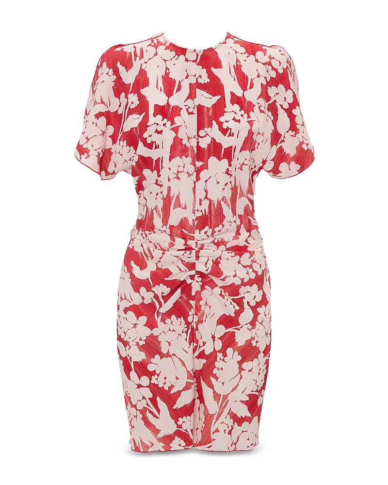 Shop Victoria Beckham Gather Waist Mini Dress In Chilli