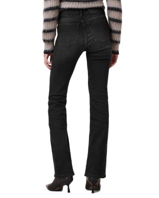 Haldan Mid Rise Slim Bootcut Jeans in Washed Black
