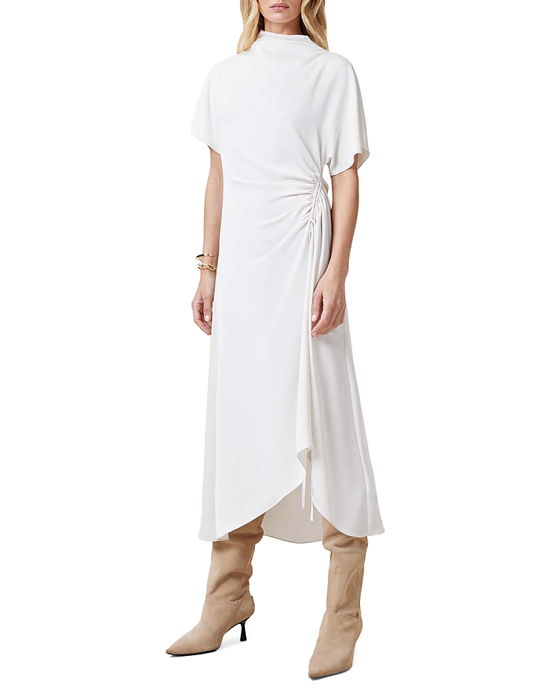Allsaints Rosie Mock Neck Side Drape Asymmetric Maxi Dress