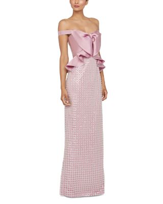 Cynthia Draped Bow Bodice Gown