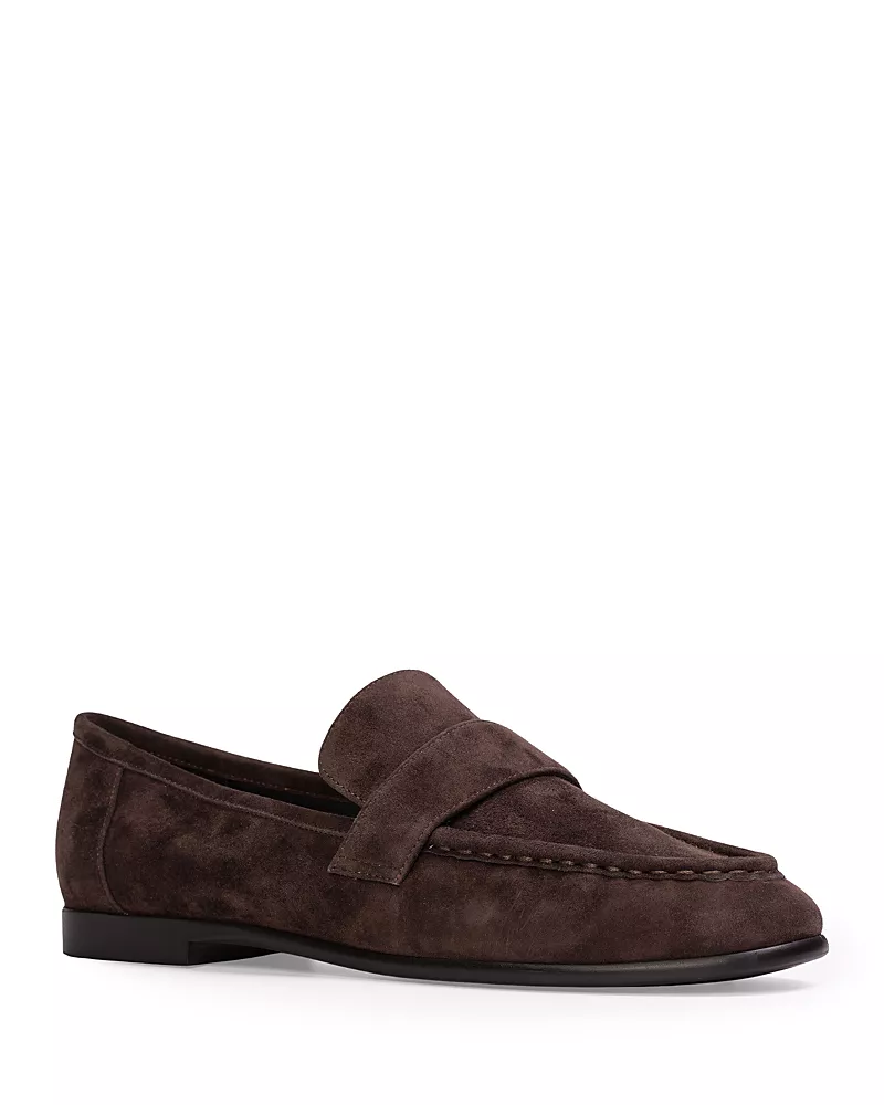 Black Suede Studio Women's Classic Loafer Flats